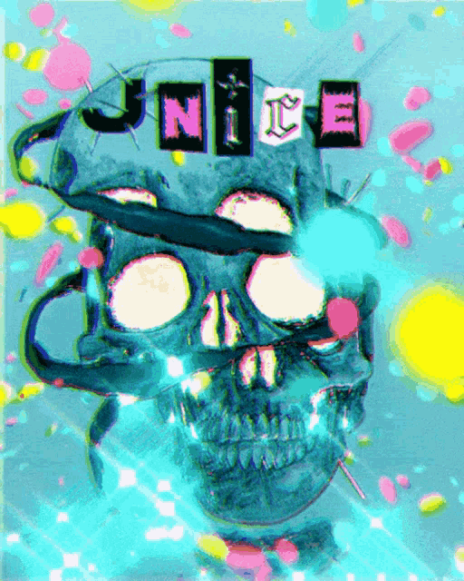 a picture of a skull with the words juice on it