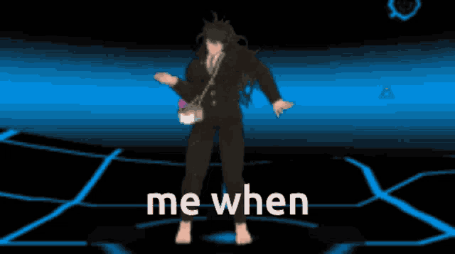 a pixel art of a person walking with the words me when written below them
