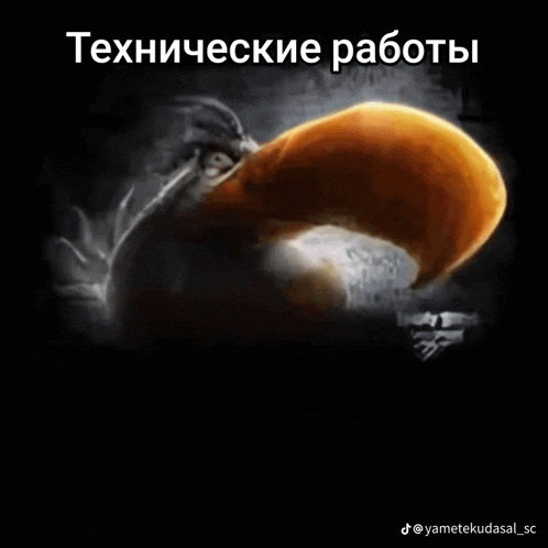 a drawing of a fox with the words " технические работы " written below it