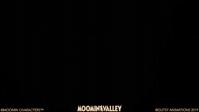 a cartoon character with the word moomin valley on the bottom right