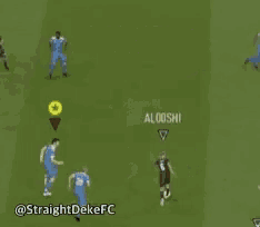 a soccer game is being played with the goon says no