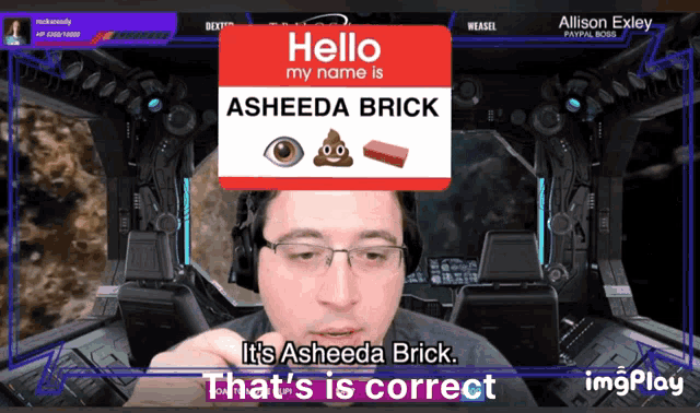 a man wearing glasses and headphones says hello my name is a sheeda brick
