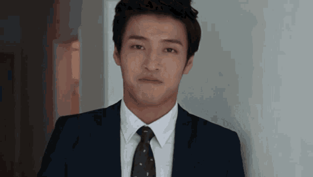 a man in a suit and tie is looking at the camera