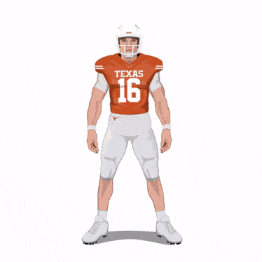 a cartoon of a football player with the number 16 on his shirt
