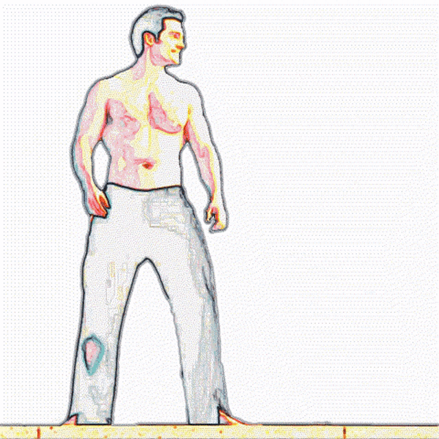 a drawing of a man with the words " tickle you hard " on the bottom