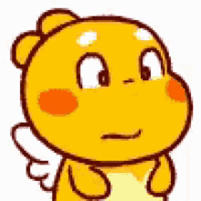 a close up of a cartoon character with wings and a serious look on his face .