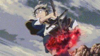 a boy is flying through the air holding a sword in his hand .