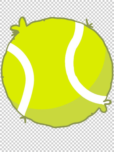 a yellow tennis ball with a white stripe on it
