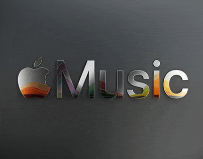 an apple music logo is displayed on a black background