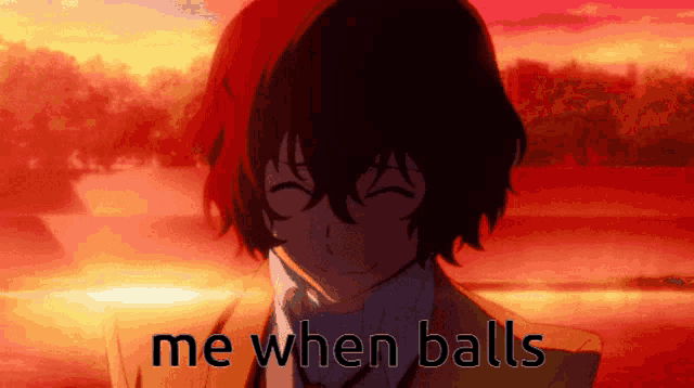 a picture of a man with the words me when balls on it