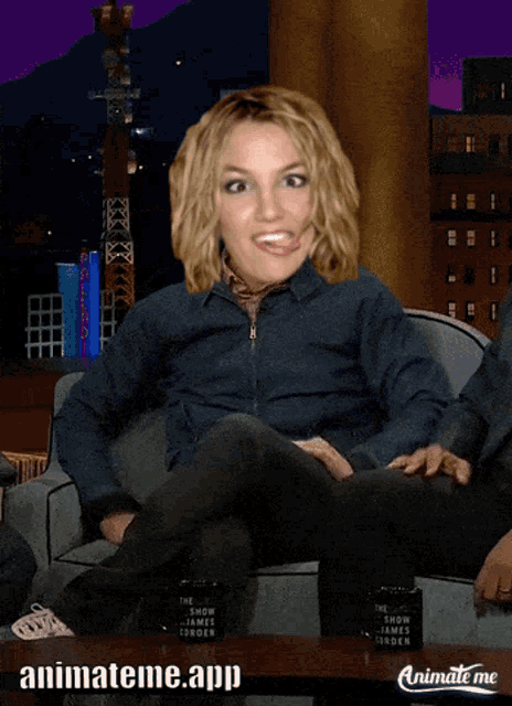 animateme.app shows a picture of britney spears on a show