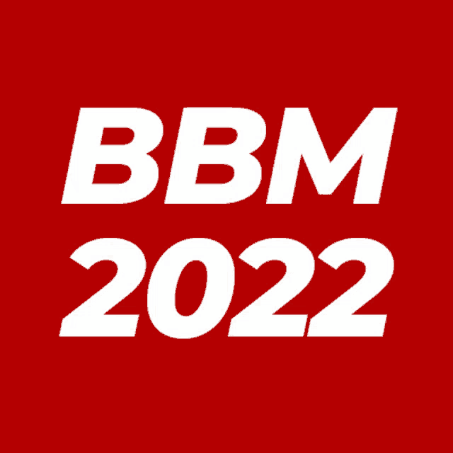 a red sign that says bbm 2022 in white letters