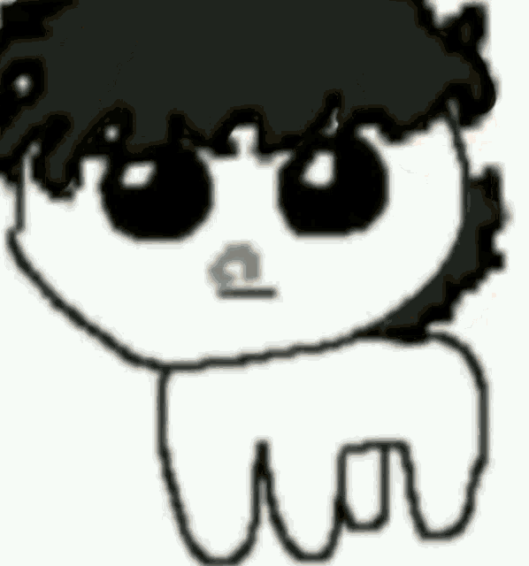 a black and white drawing of a person 's face with a smiley face on it .