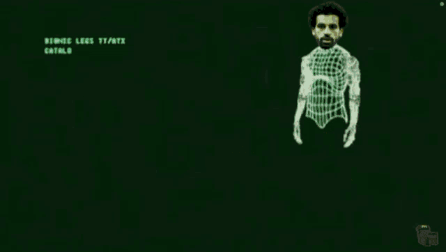a green screen with a picture of a man with a beard
