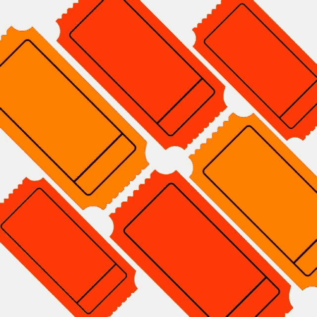 several orange tickets that say vote red and vote trump