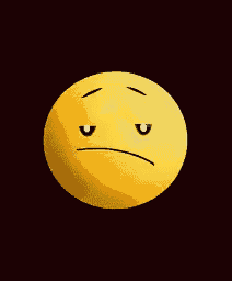 a yellow smiley face with a sad look on its face .