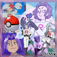 a collage of cartoon characters with the letter r in the middle