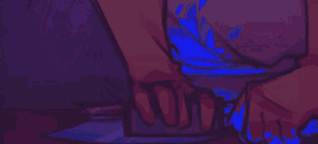 a pixel art drawing of a person holding a knife .