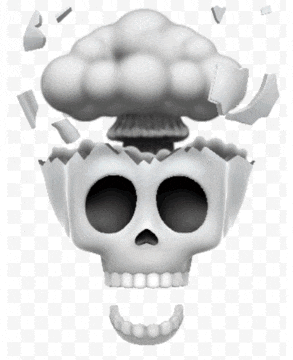 a skull with a cloud coming out of it