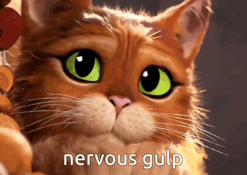 Puss In Boots Nervous GIF - Puss In Boots Nervous Gulp GIFs