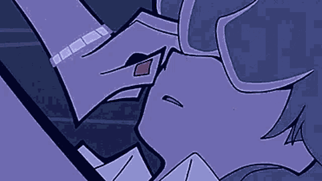 a cartoon of a man in a suit and tie kissing another man on the cheek .