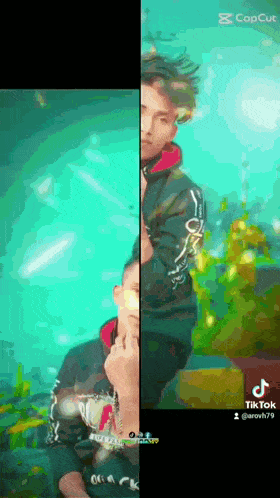 a screenshot of a tiktok video shows a man covering his face