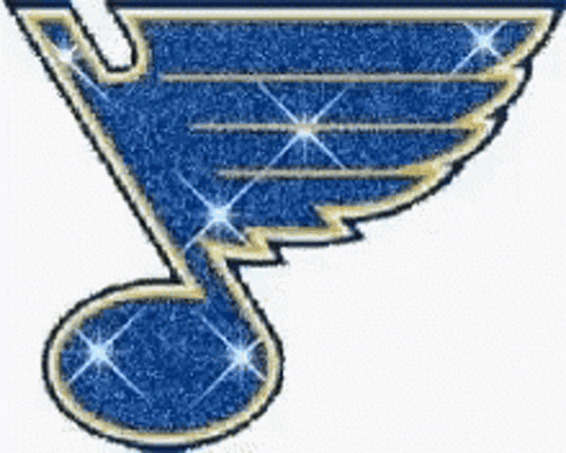 a blue and gold logo for the st. louis blues hockey team