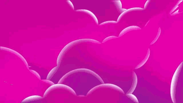 a scooby doo logo with a crescent moon and pink clouds