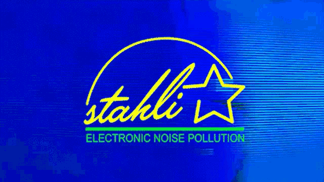 a blue background with a yellow star that says stahli