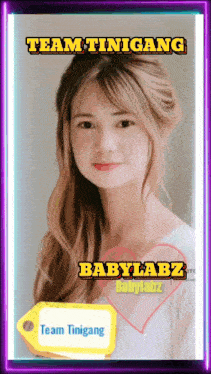 a picture of a girl with a tag that says team tinigang on it