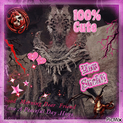 a picture of a dragon with the words 100 % cute you sticky