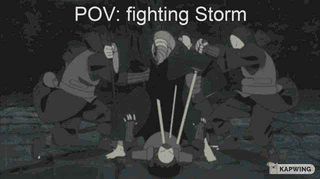 a person is fighting a storm in the rain