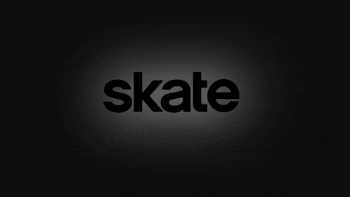 a black background with the word skate in white