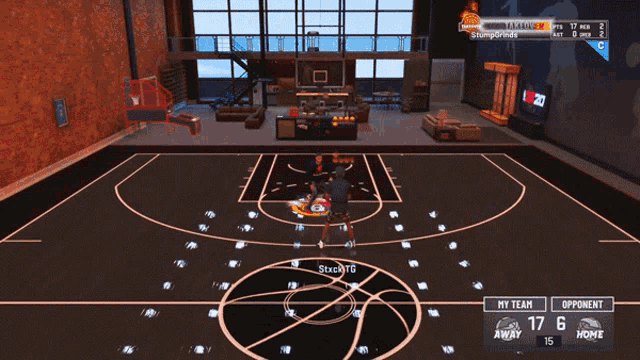 a basketball game is being played on a computer
