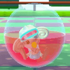 a pixel art drawing of a baby in a bowl of liquid