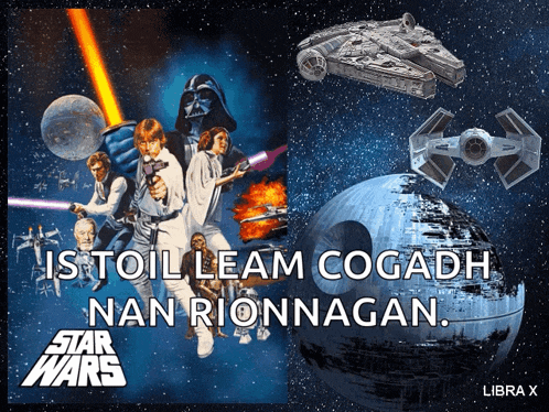 a poster for star wars with a quote from libra x on it