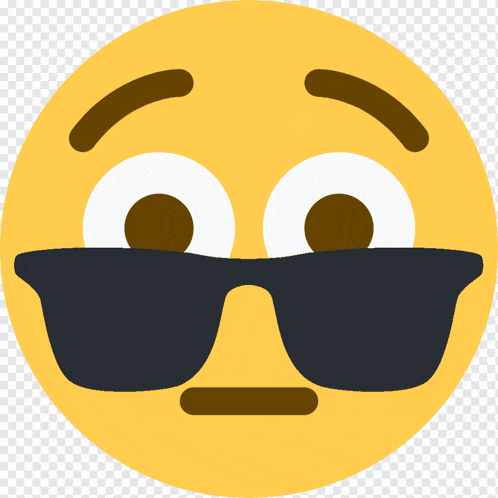 a yellow smiley face with sunglasses on it 's eyes