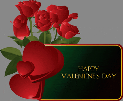 a card that says happy valentine 's day with roses and hearts