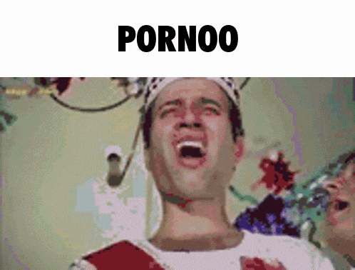 a man with a crown on his head and the word pornoo on the bottom