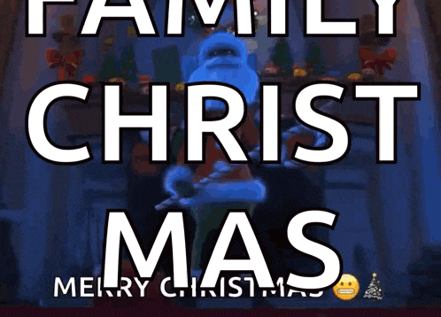 a christmas greeting card with the words family christ mas on it