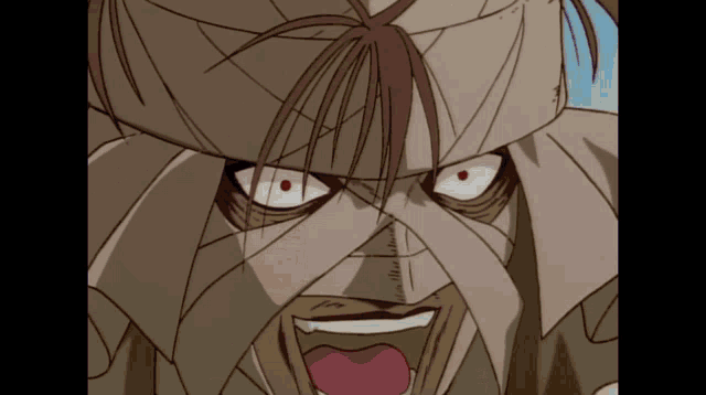 a cartoon drawing of a man with a bandaged head