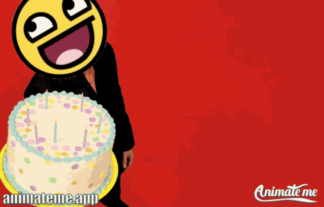 animate me app shows a man holding a cake with candles