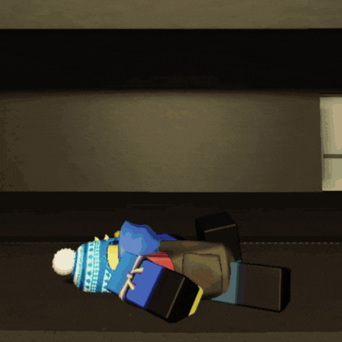 a cartoon character wearing a blue hat and holding a gun