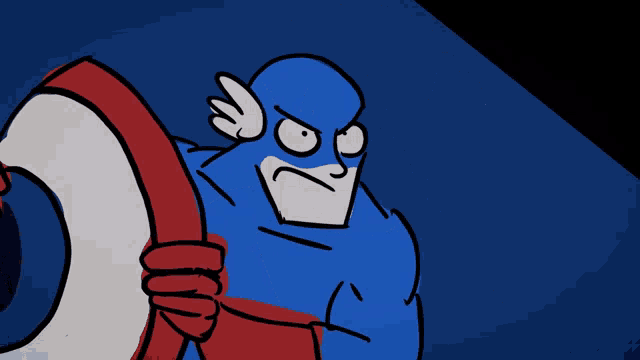 a cartoon drawing of a superhero with the word historia on the bottom left