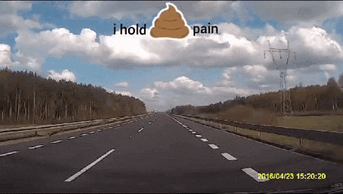 a picture of a highway with the words i hold pain
