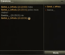 a computer screen shows a conversation between bartek and ewelcia