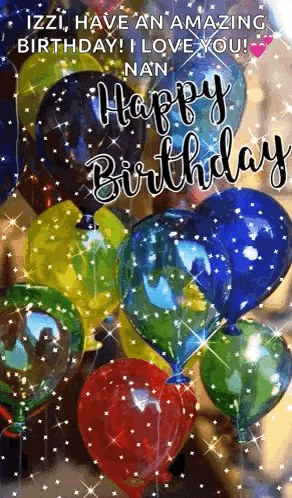 a bunch of colorful balloons with the words `` happy birthday ! ''