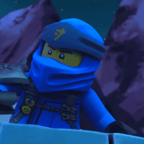 a cartoon character in a blue jacket with a yellow badge on his chest has a lightning bolt coming out of his hand