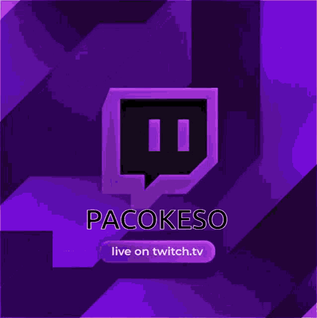 pacokeso live on twitch.tv is shown on this purple background