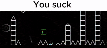 a screenshot of a video game with the words you suck on the bottom